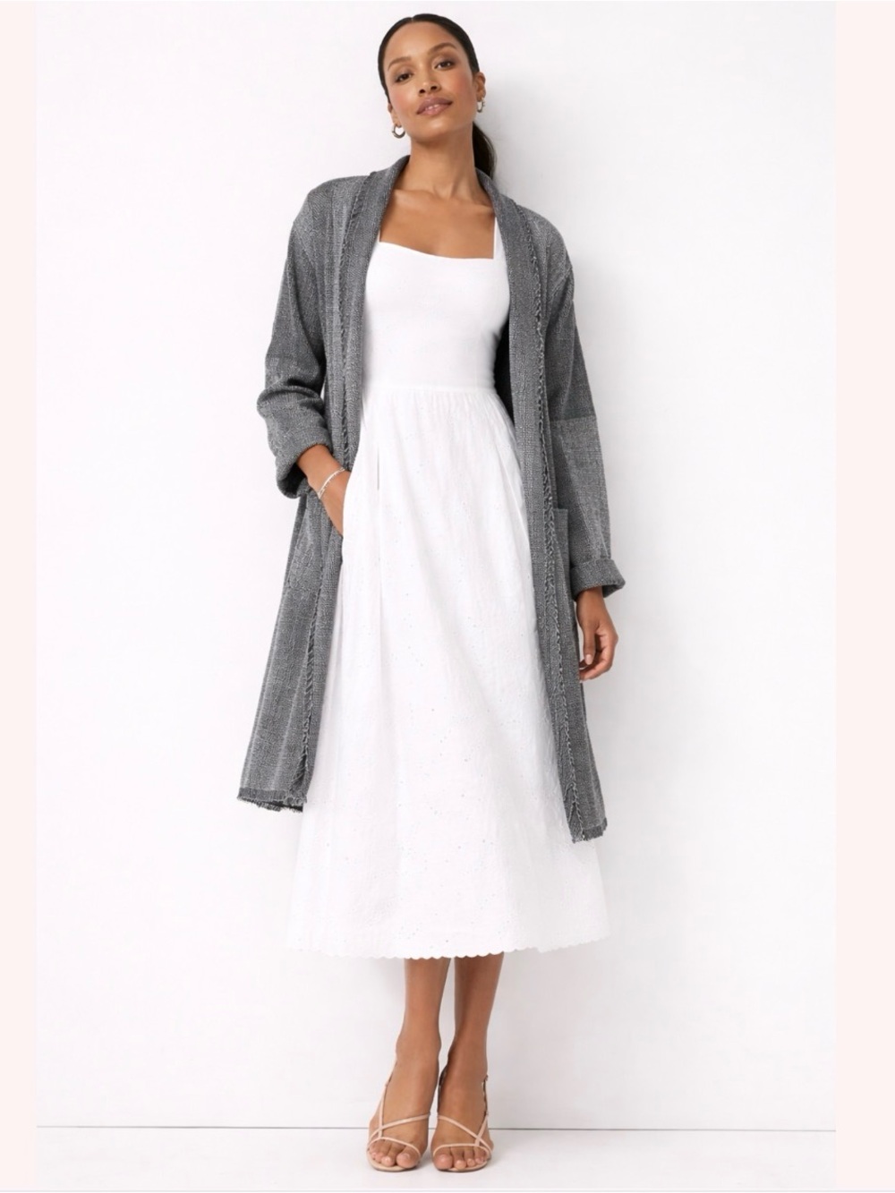 Eileen Fisher Colorblock Shawl Collar Jacket - Picture 1 of 7